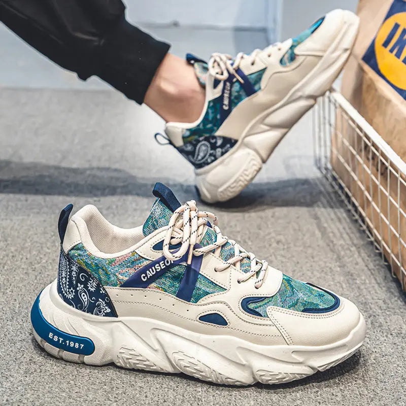 Men’s Patterned Platform Trainers – Urban Everyday Sneakers