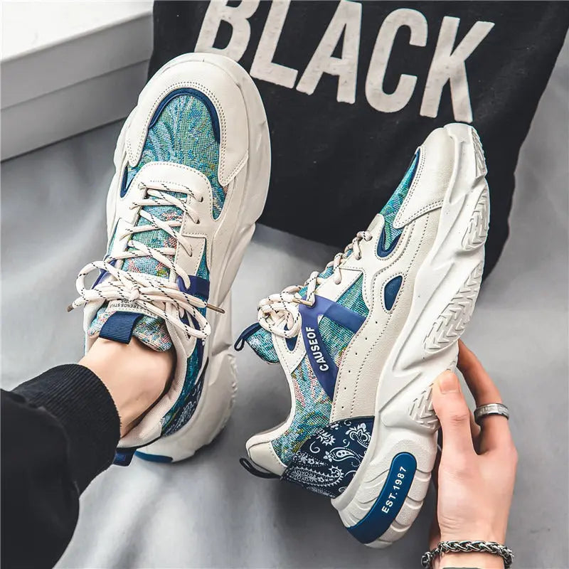 Men’s Patterned Platform Trainers – Urban Everyday Sneakers