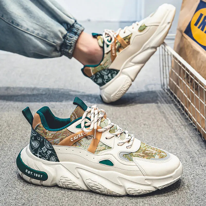 Men’s Patterned Platform Trainers – Urban Everyday Sneakers
