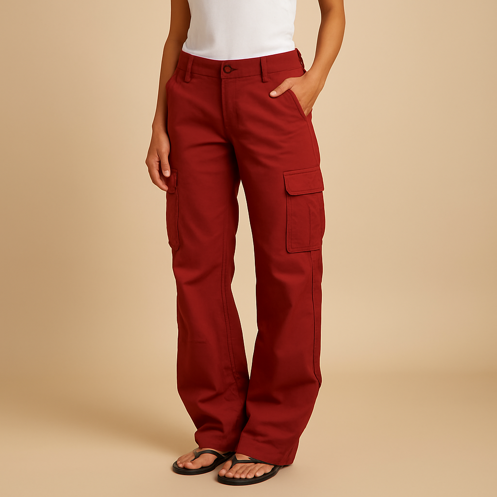 Women’s Casual Cargo Trousers – Straight-Leg Everyday Utility Fit