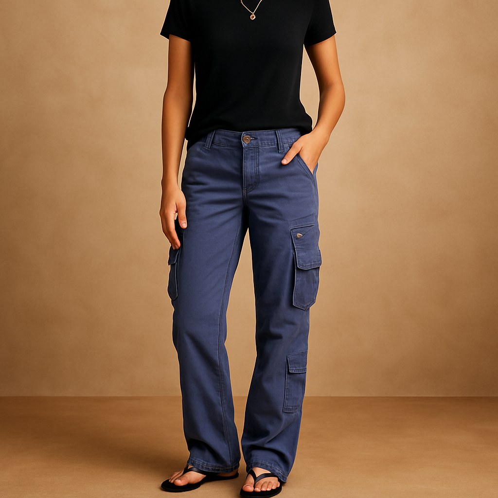 Women’s Casual Cargo Trousers – Straight-Leg Everyday Utility Fit