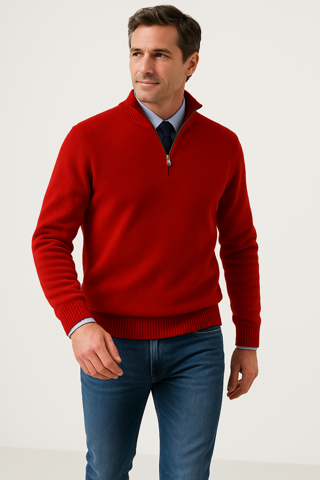 Men’s Half-Zip Sweater – Structured Fit Everyday Layer