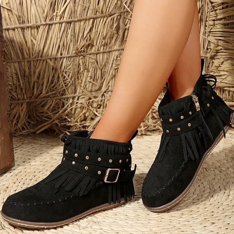 Women’s Buckle Accent Ankle Boots | Rustic Elegance with Modern Everyday Comfort