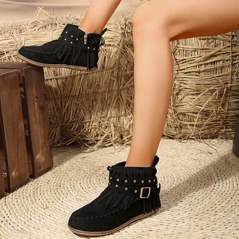 Women’s Buckle Accent Ankle Boots | Rustic Elegance with Modern Everyday Comfort