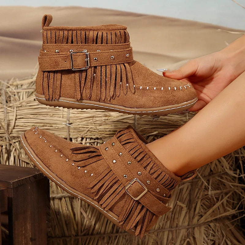 Women’s Buckle Accent Ankle Boots | Rustic Elegance with Modern Everyday Comfort