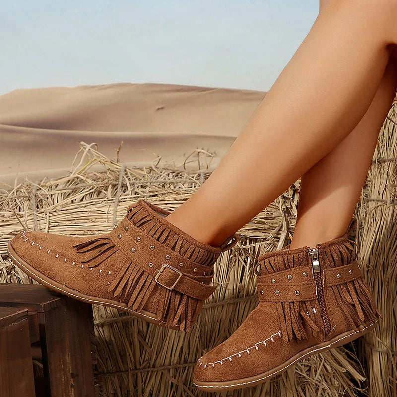Women’s Buckle Accent Ankle Boots | Rustic Elegance with Modern Everyday Comfort