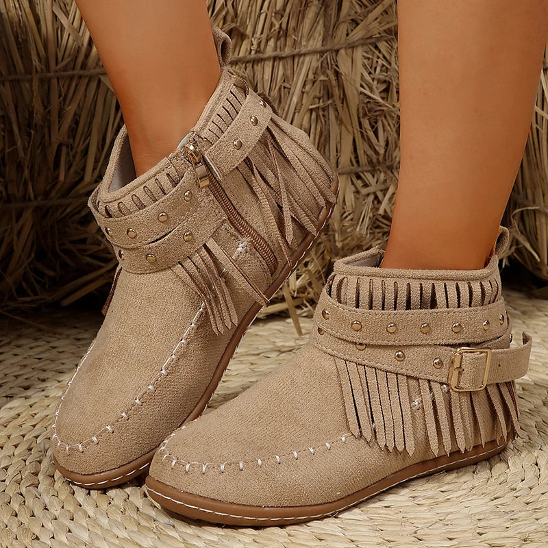 Women’s Buckle Accent Ankle Boots | Rustic Elegance with Modern Everyday Comfort