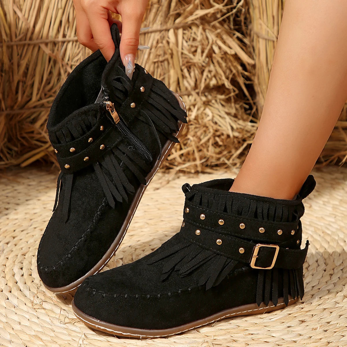 Women’s Buckle Accent Ankle Boots | Rustic Elegance with Modern Everyday Comfort