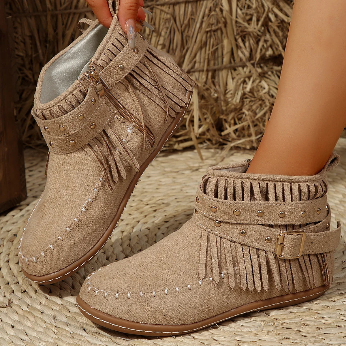 Women’s Buckle Accent Ankle Boots | Rustic Elegance with Modern Everyday Comfort