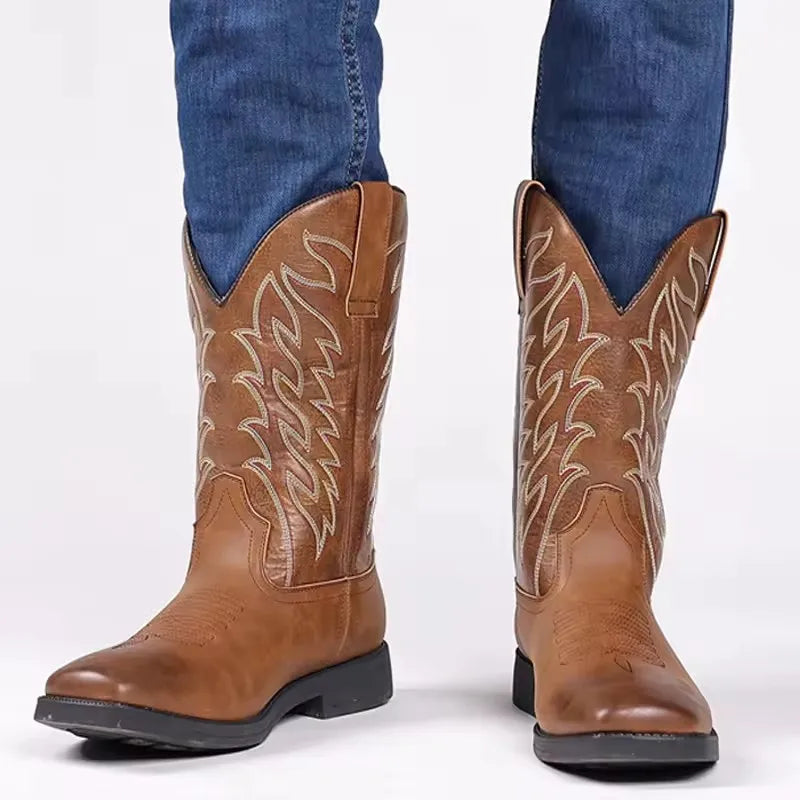 Men’s Embroidered Cowboy Boots – Western-Style Everyday Footwear
