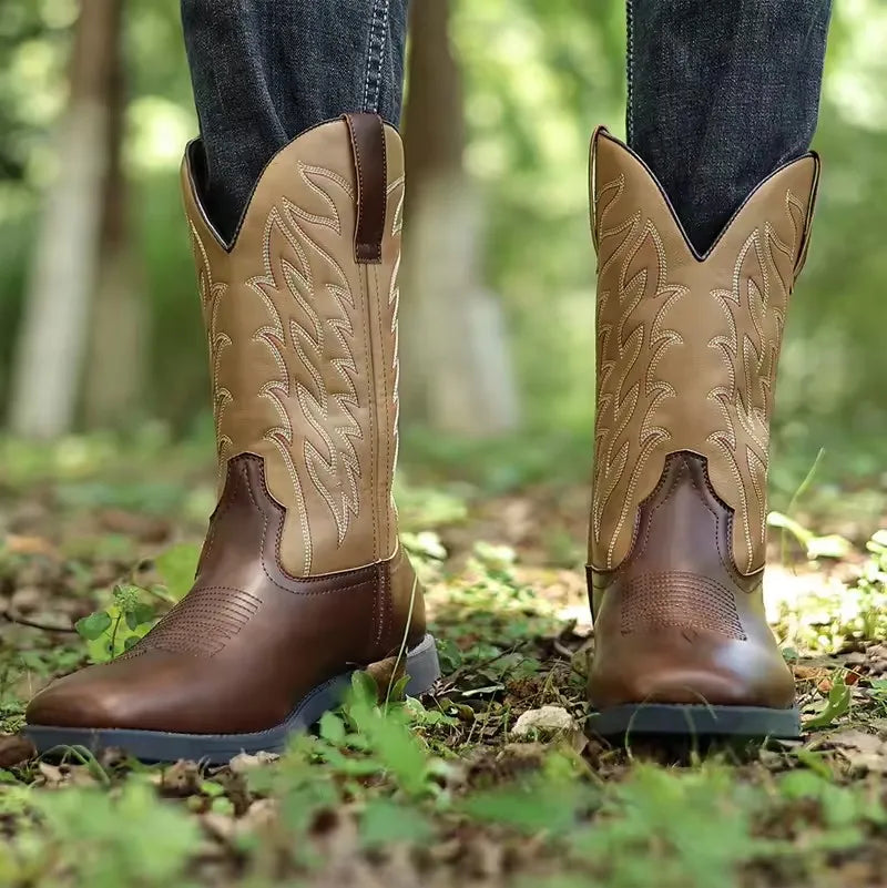 Men’s Embroidered Cowboy Boots – Western-Style Everyday Footwear