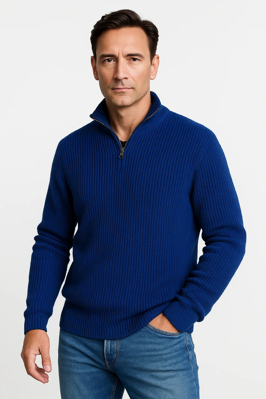 Men’s Half-Zip Sweater – Clean Timeless Everyday Layer