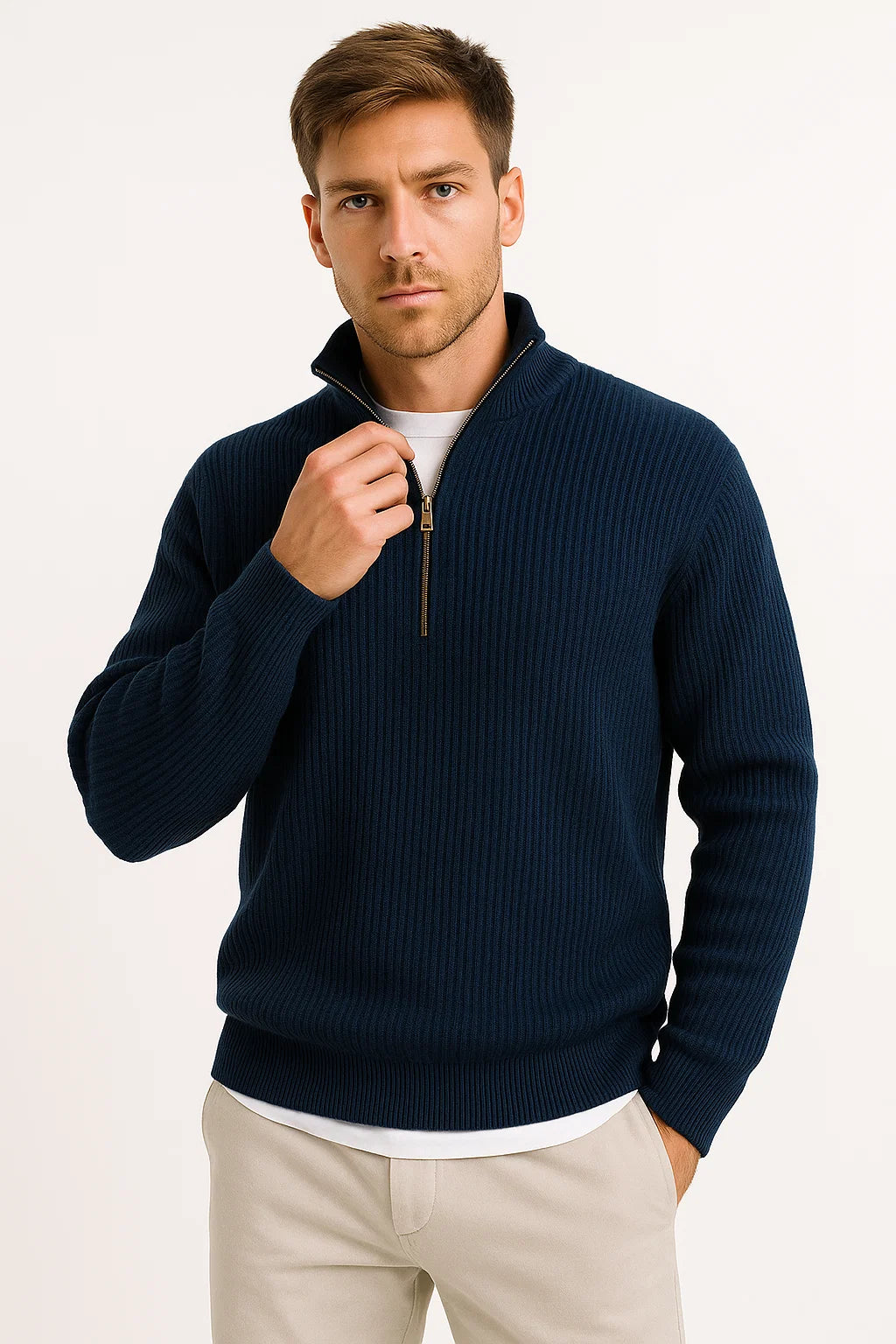 Men’s Half-Zip Sweater – Clean Knit Layer for Everyday Wear