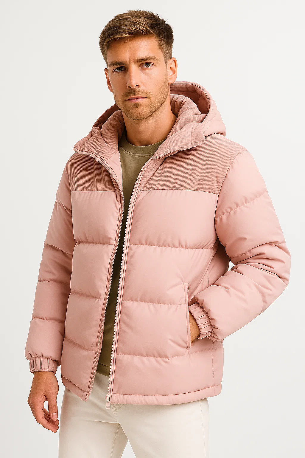 Men’s puffer jacket | lightweight hooded winter coat