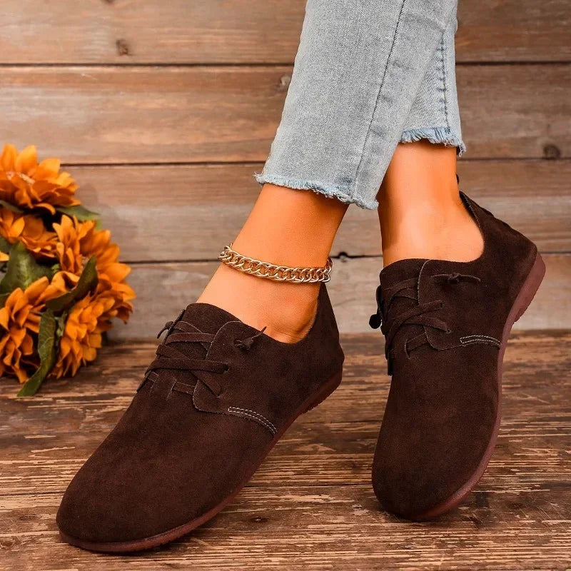 Women’s Soft Suede Derby Flats | Casual Elegance with Lightweight Everyday Comfort