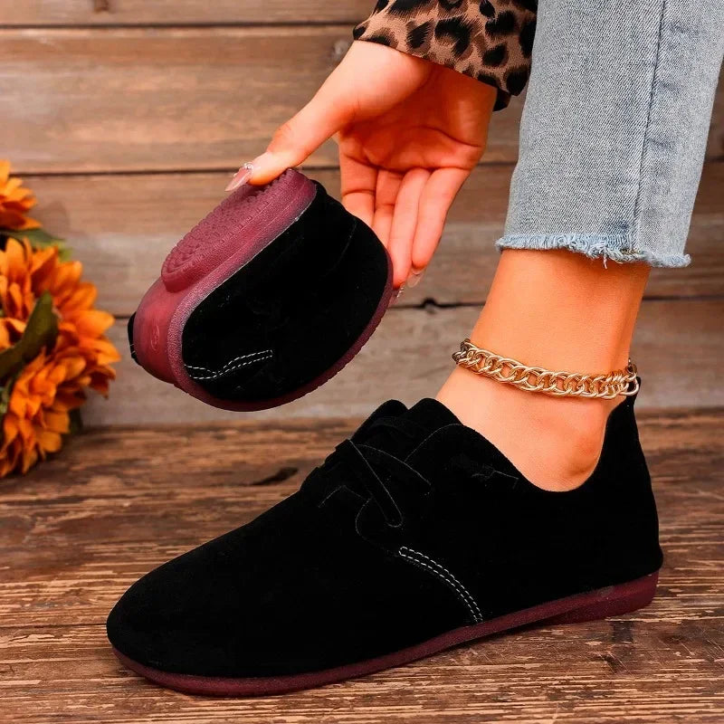 Women’s Soft Suede Derby Flats | Casual Elegance with Lightweight Everyday Comfort