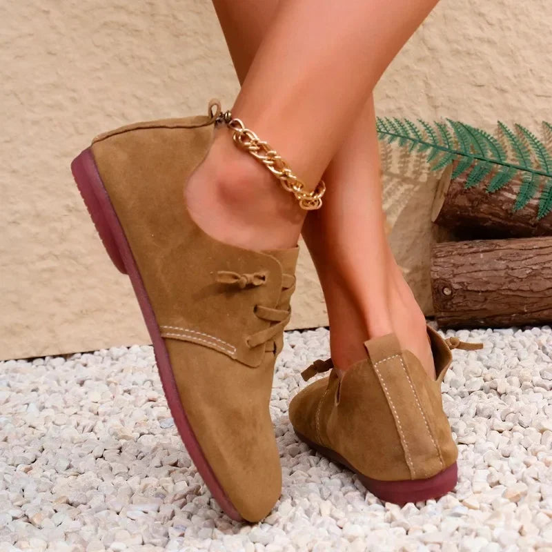 Women’s Soft Suede Derby Flats | Casual Elegance with Lightweight Everyday Comfort