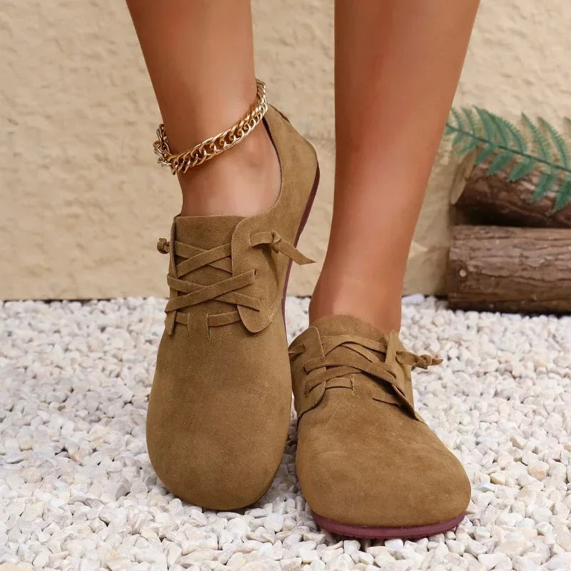 Women’s Soft Suede Derby Flats | Casual Elegance with Lightweight Everyday Comfort