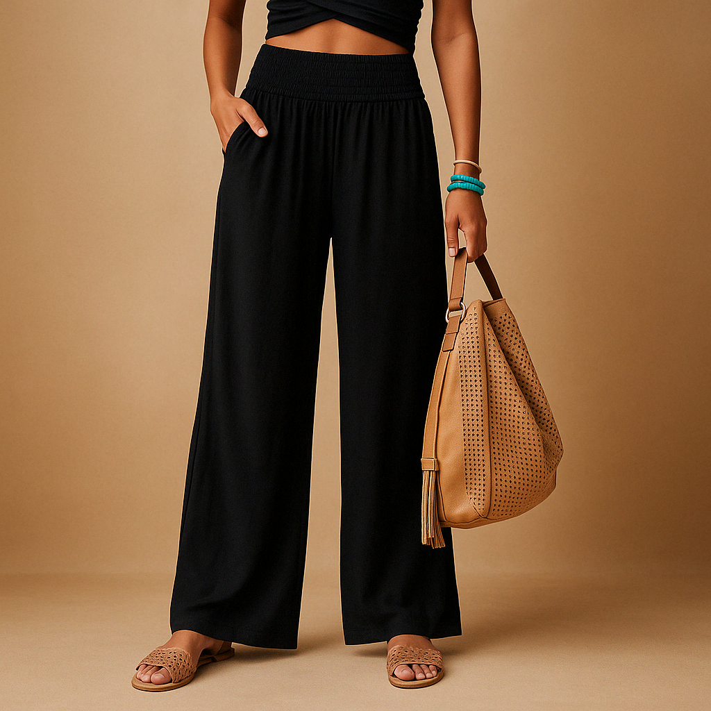 Women’s Linen Pants – Elastic Waist Straight-Leg Everyday Style
