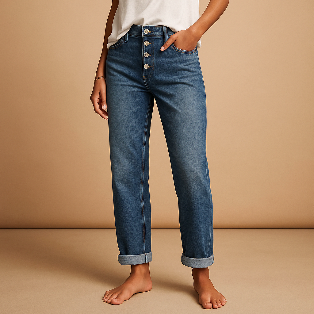 Women’s High-Waisted Loose Fit Jeans – Relaxed Wide-Leg Everyday Style