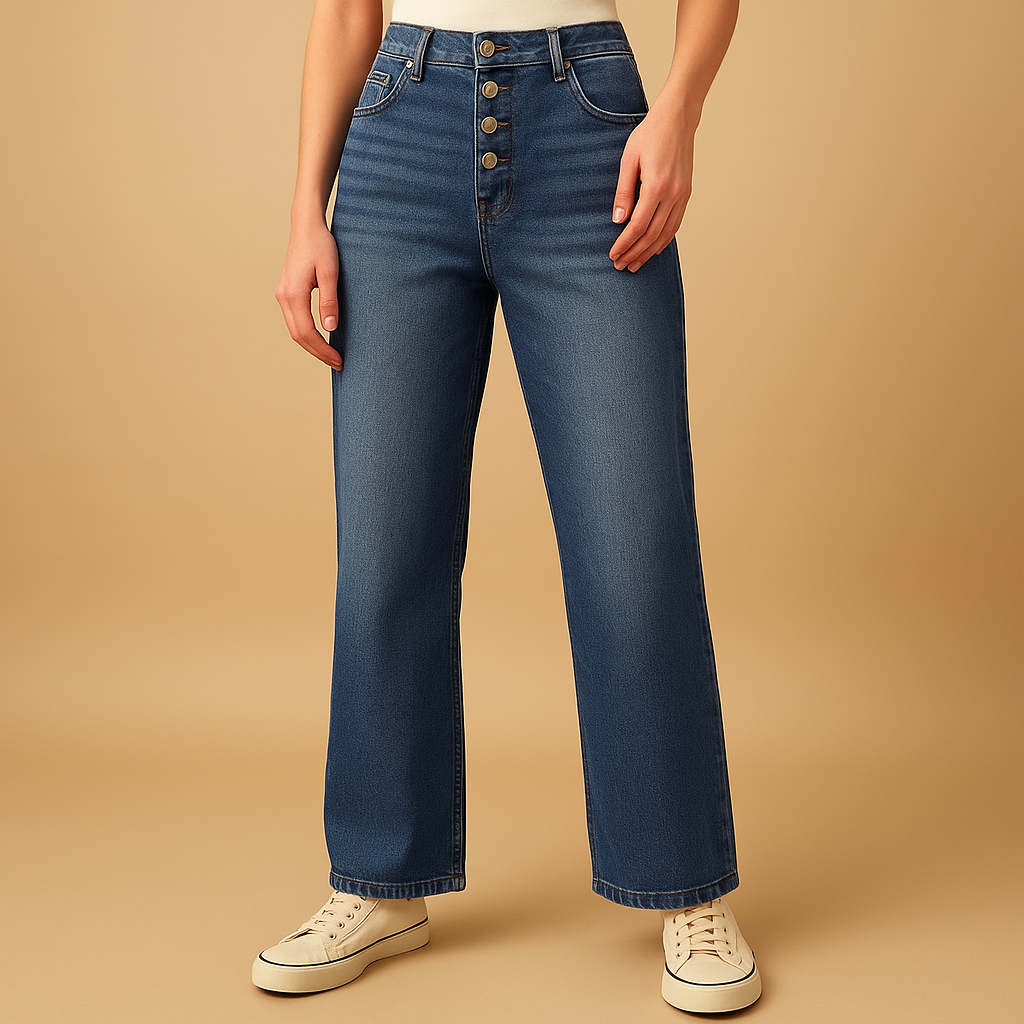 Women’s High-Waisted Loose Fit Jeans – Relaxed Wide-Leg Everyday Style