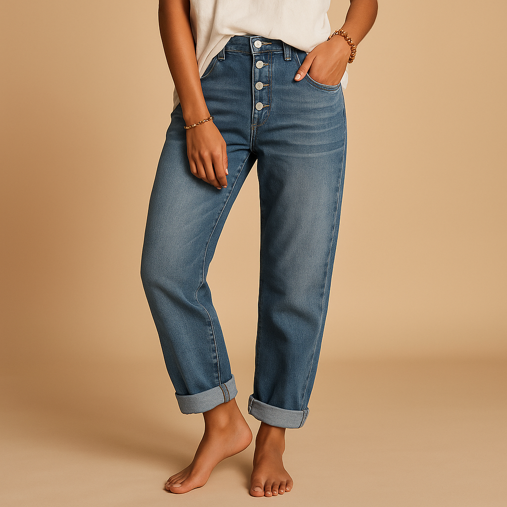 Women’s High-Waisted Loose Fit Jeans – Relaxed Wide-Leg Everyday Style