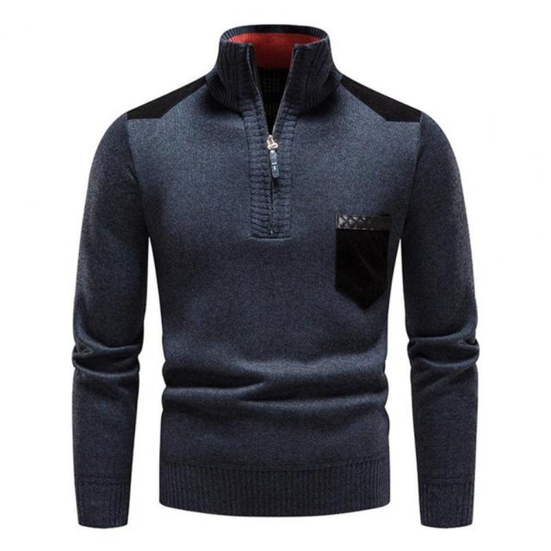 Men’s Half-Zip Knit Sweater – Stand Collar Everyday Layer