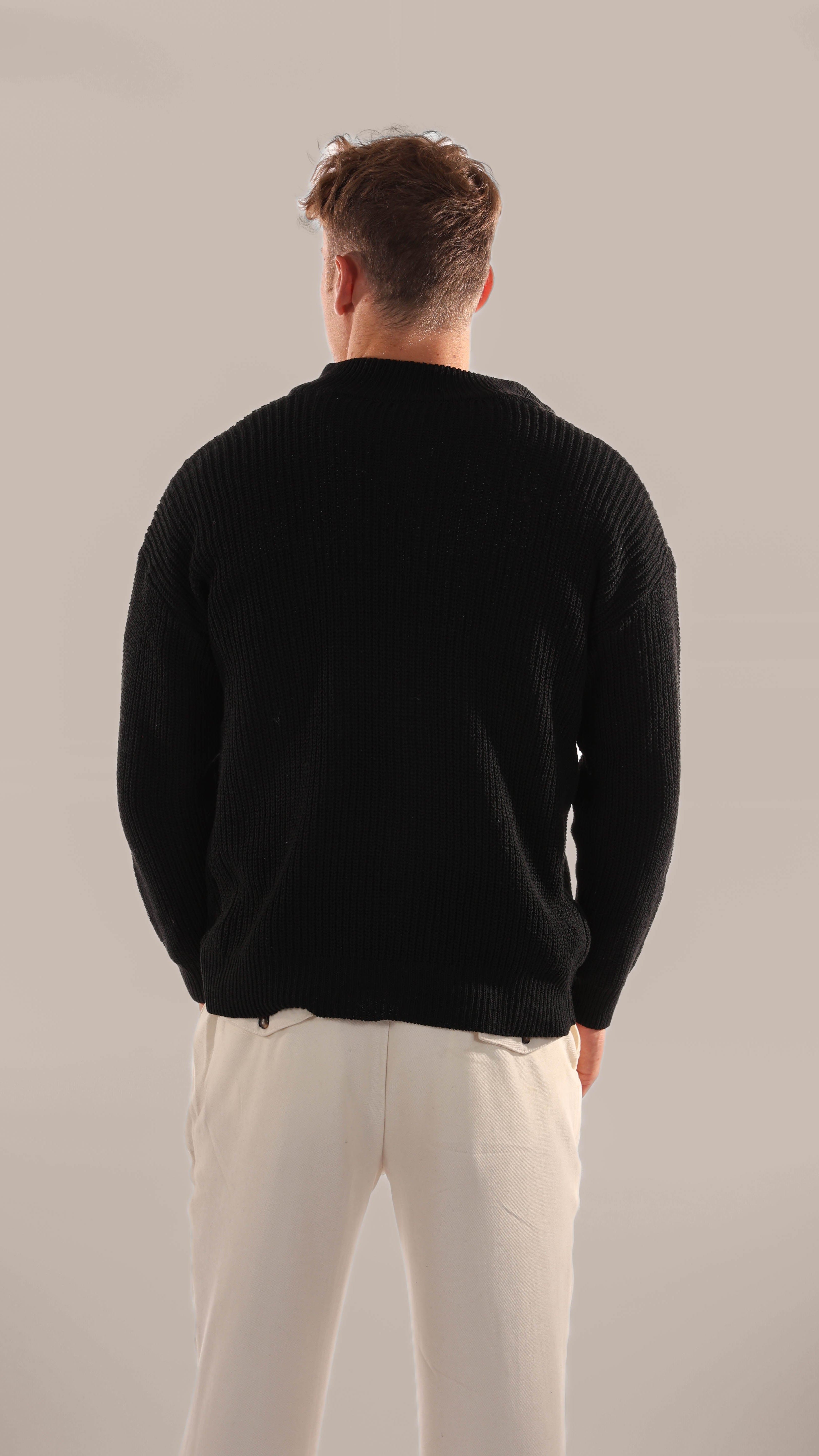 Men’s Quarter Zip Sweater – Knitted Stand Collar Everyday Layer