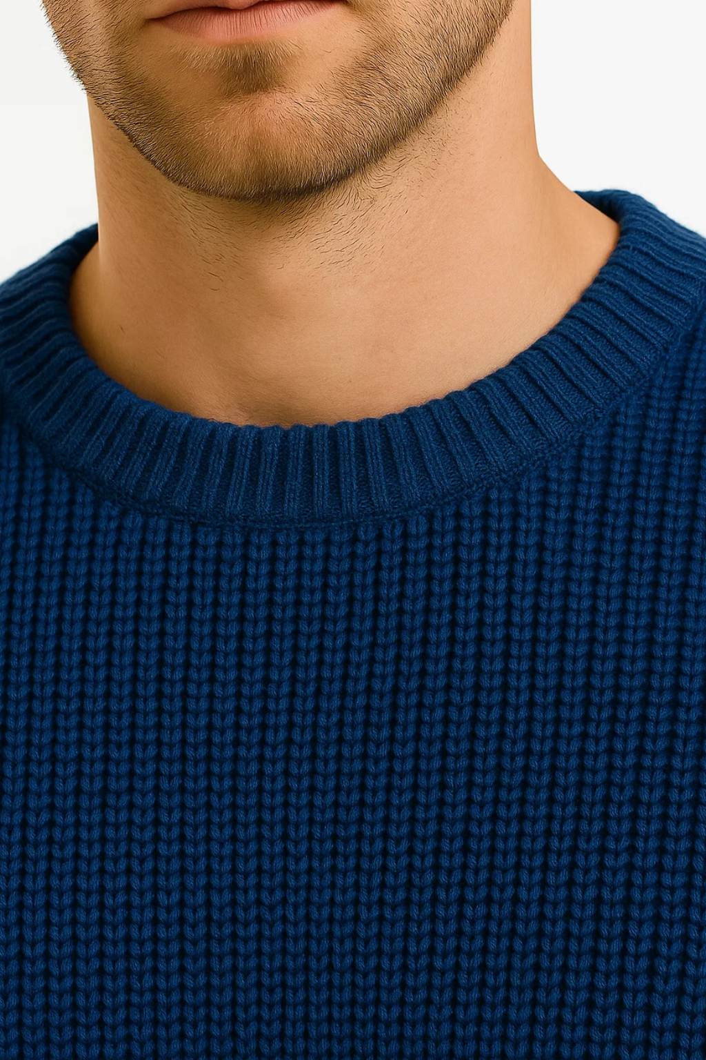 Men’s Oversized Knit Sweater – Ribbed Textured Pullover