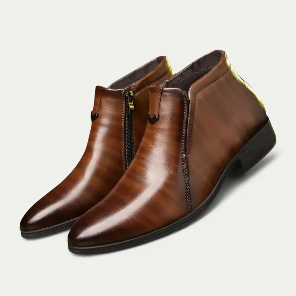 Men’s Zip-Front Ankle Boots – Smart-Casual Everyday Footwear
