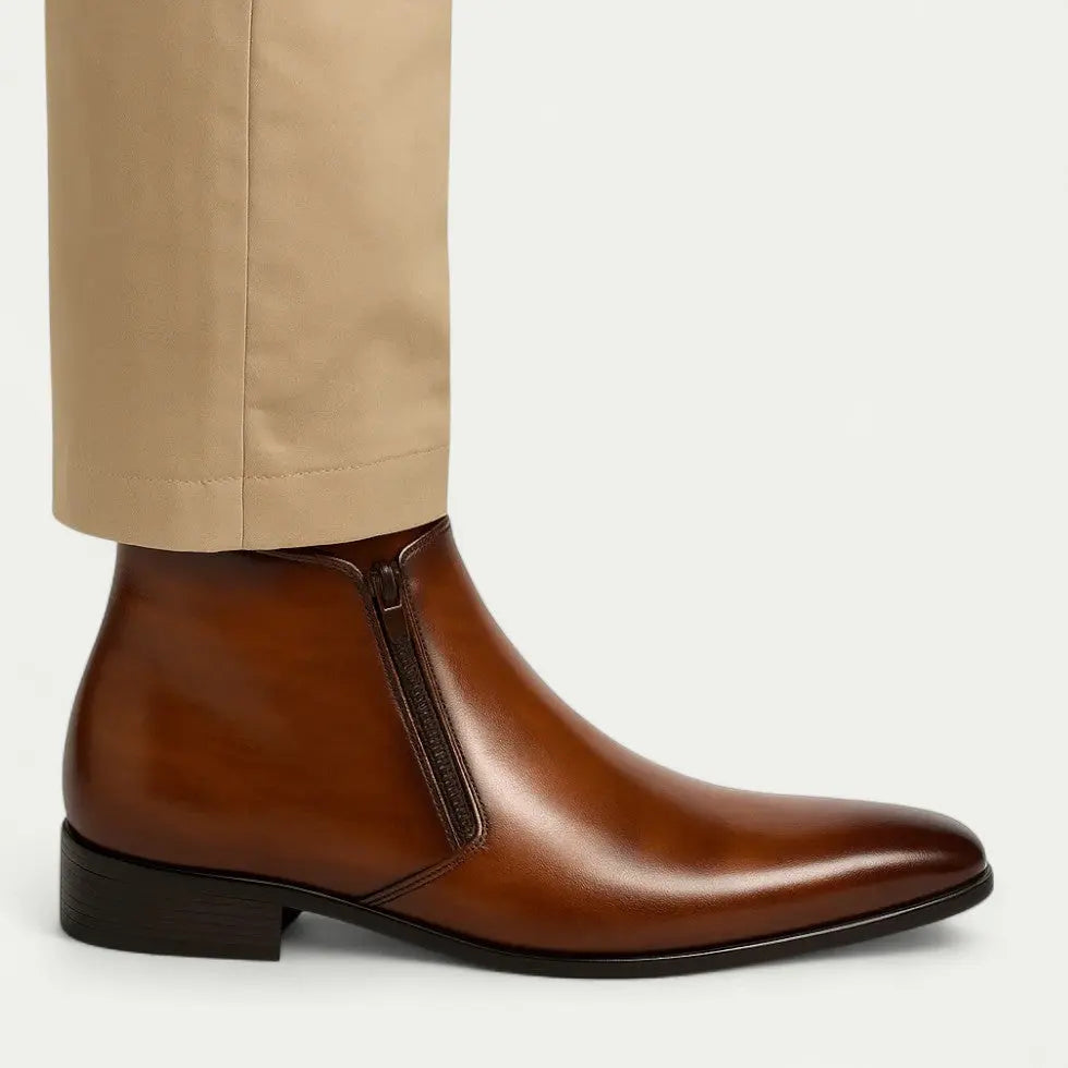 Men’s Zip-Front Ankle Boots – Smart-Casual Everyday Footwear