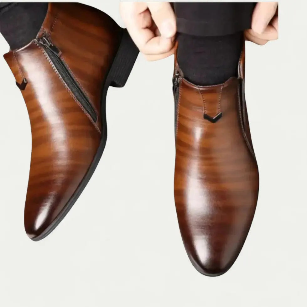 Men’s Zip-Front Ankle Boots – Smart-Casual Everyday Footwear