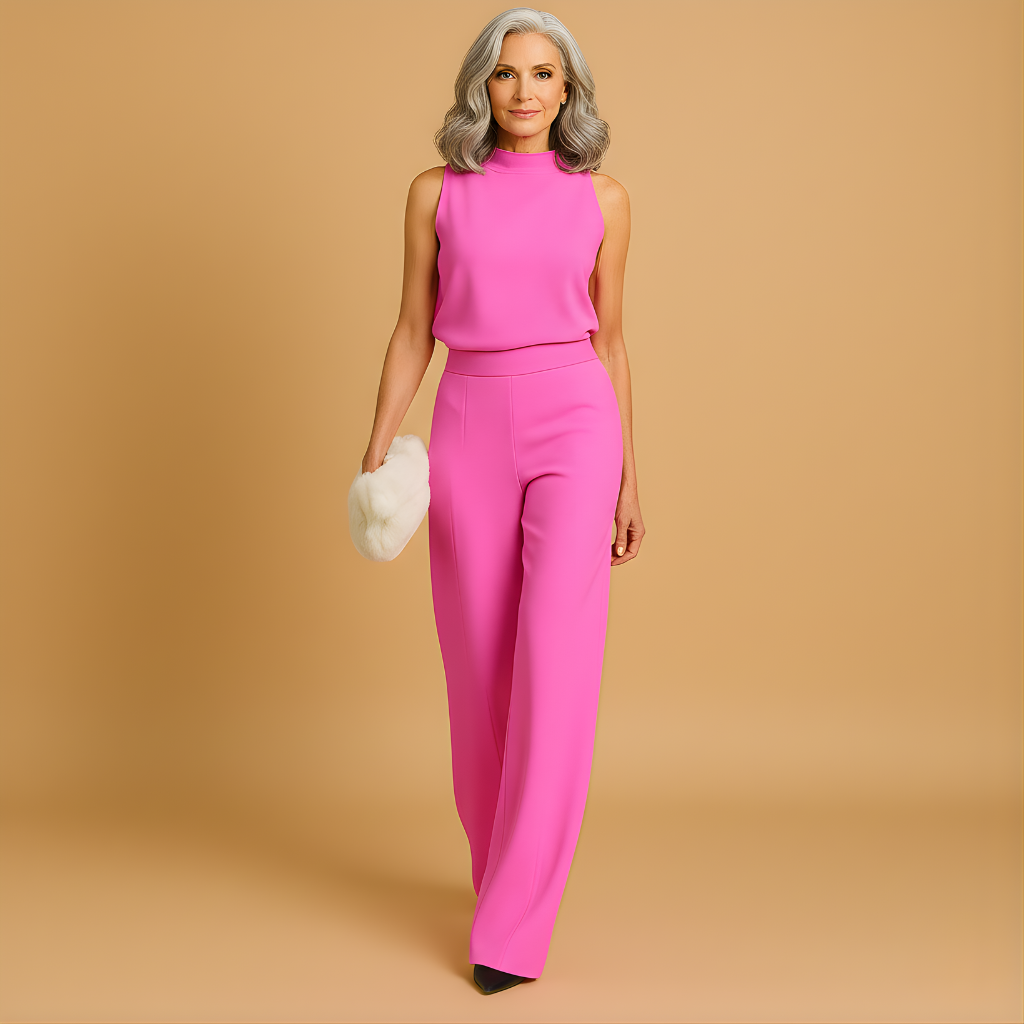 Women’s Halter-Neck Wide-Leg Jumpsuit – Elegant & Comfortable for Evening Wear