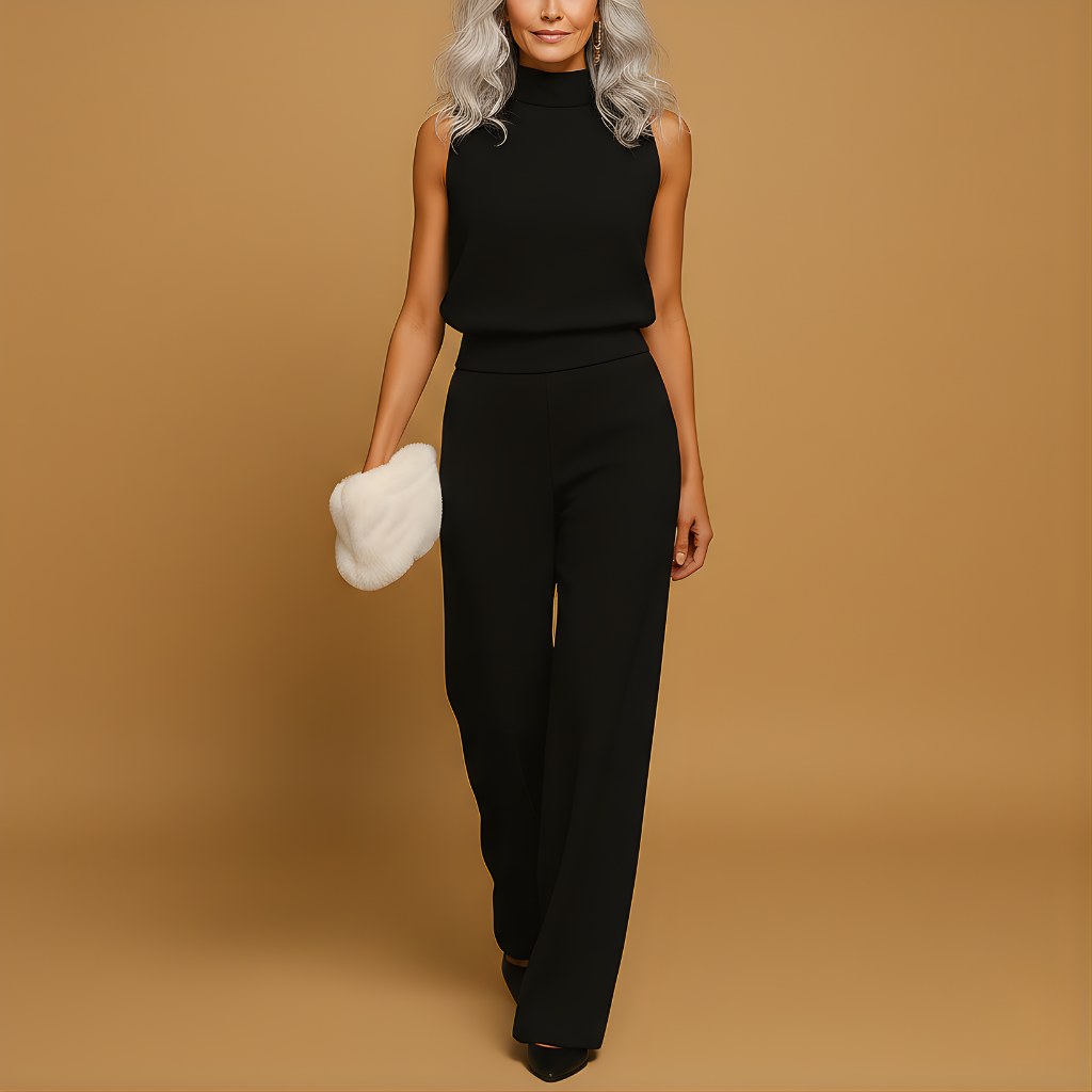 Women’s Halter-Neck Wide-Leg Jumpsuit – Elegant & Comfortable for Evening Wear