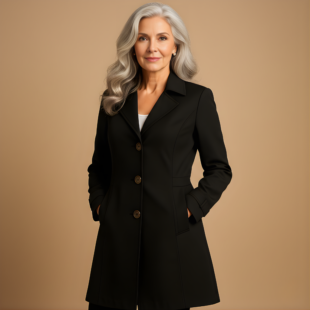 Women’s Long Windproof Rain Jacket with Hood – Adjustable Fit for Everyday Wear