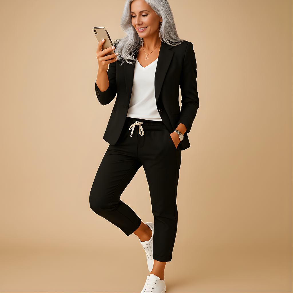 Women’s Tailored Blazer & Trouser Set – Elegant & Modern for Work and Events