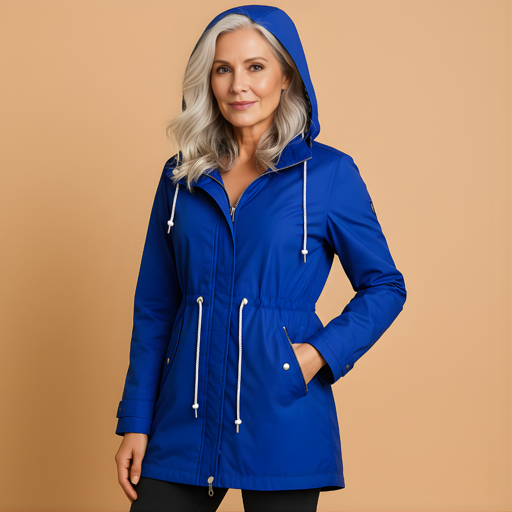 Women’s Waterproof Rain Parka – Adjustable Fit for Everyday Wear