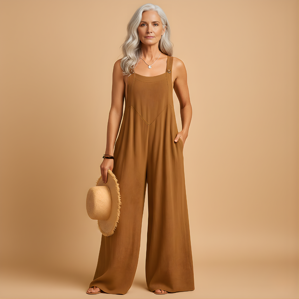 Women’s High-Waisted Summer Jumpsuit – Wide-Leg & Lightweight for Warm Days