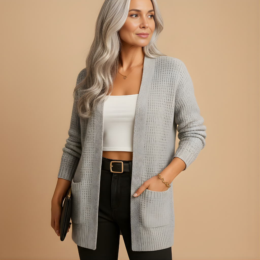 Women’s Long V-Neck Cardigan – Relaxed Everyday Layer