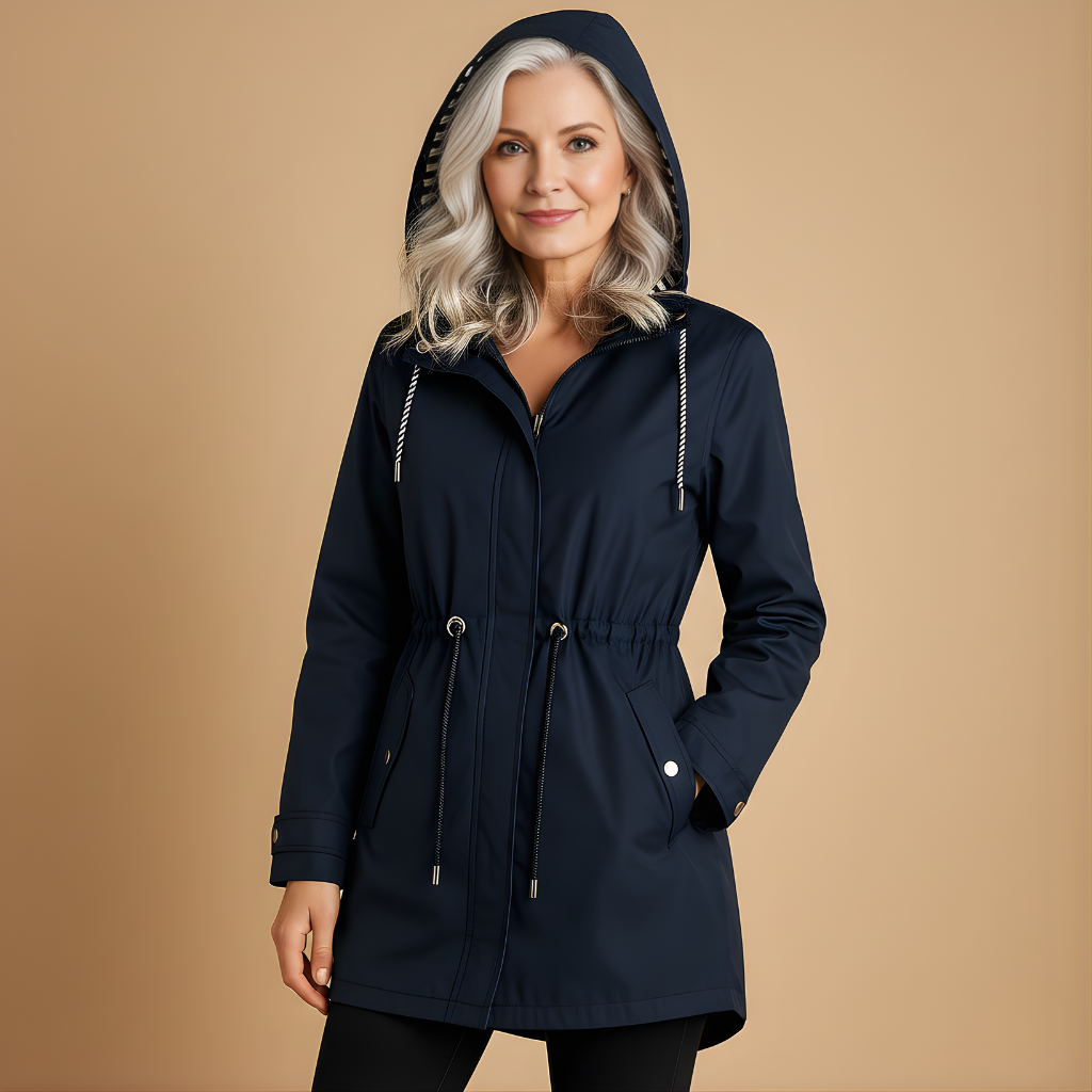 Women’s Waterproof Rain Parka – Adjustable Fit for Everyday Wear