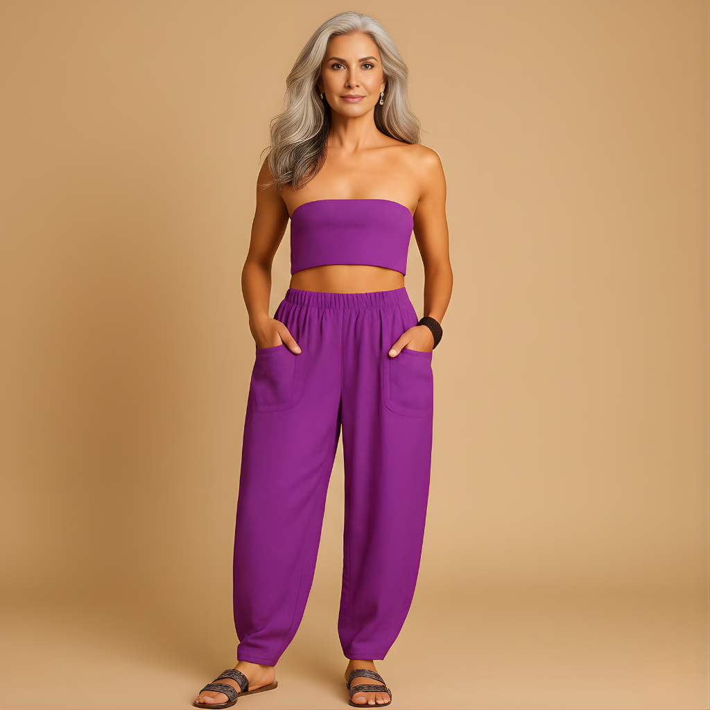 Women’s High-Waisted Linen Trousers – Relaxed Lightweight Summer Fit