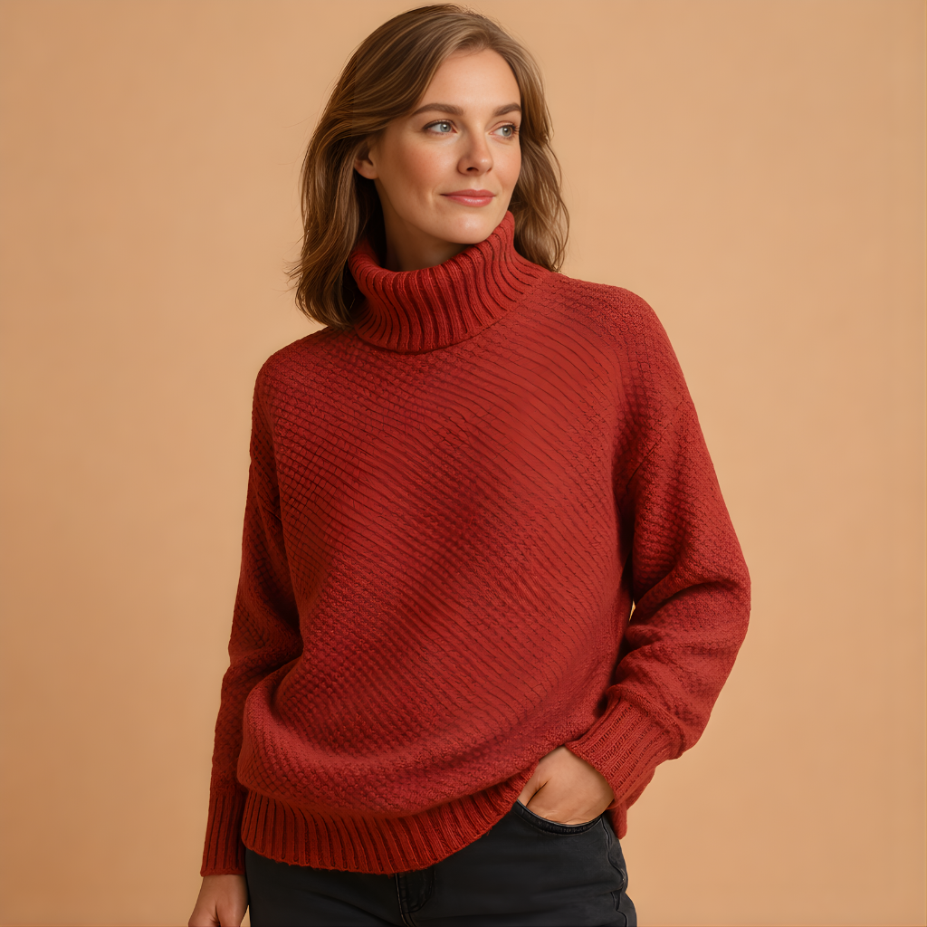 Women’s Knitted Turtleneck Sweater – Comfortable Everyday Winter Style