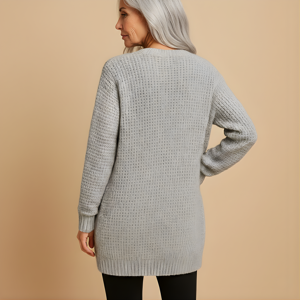 Women’s Long V-Neck Cardigan – Relaxed Everyday Layer