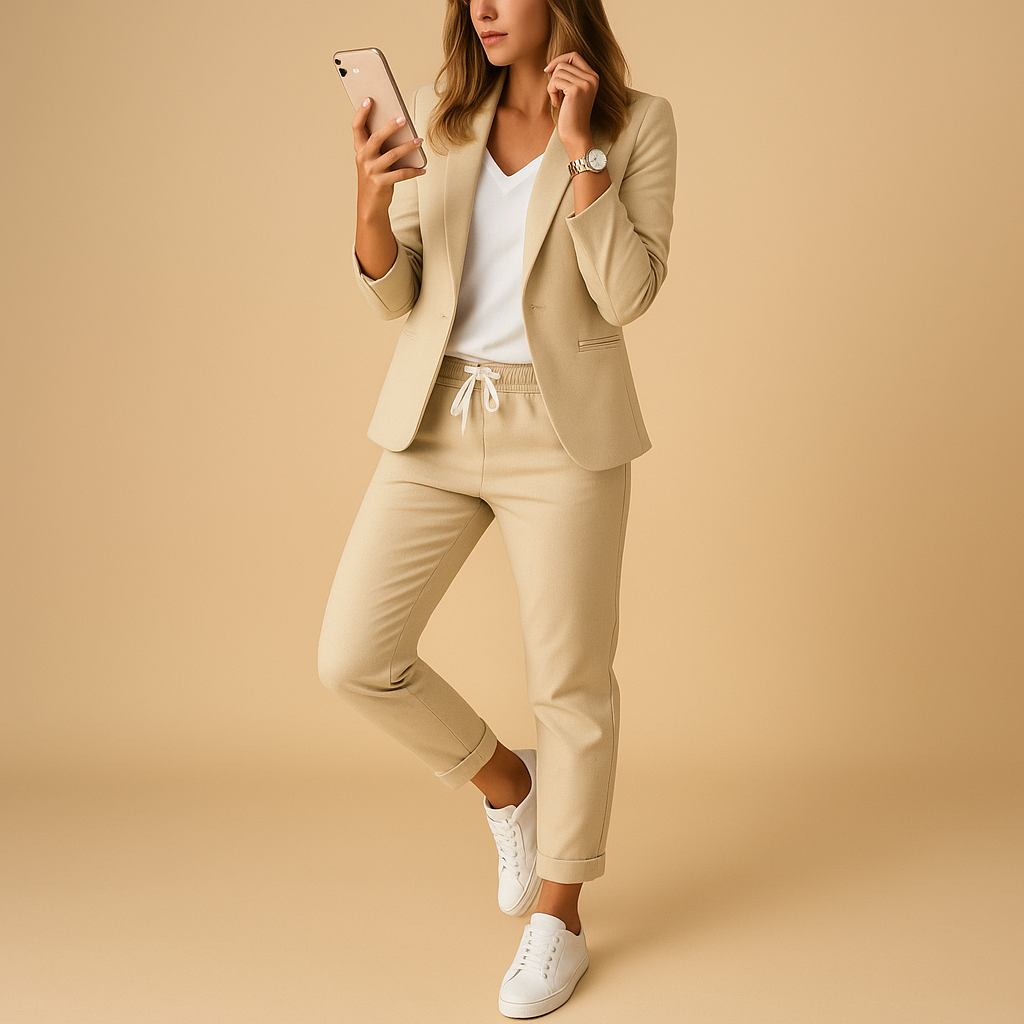 Women’s Tailored Blazer & Trouser Set – Elegant & Modern for Work and Events