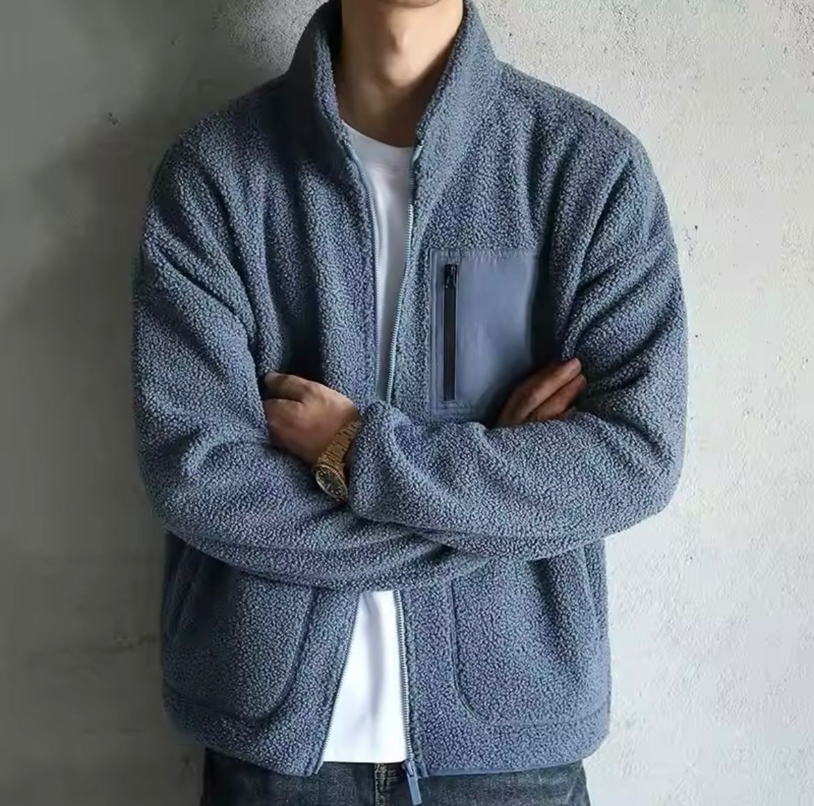 Men’s Zip-Up Jacket – High Neck Everyday Outer Layer