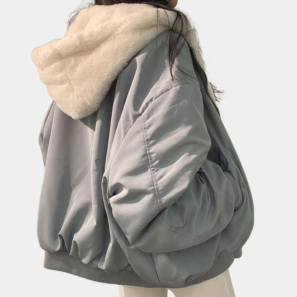 Women’s Short Hooded Winter Jacket – Casual Outerwear for Cold Weather