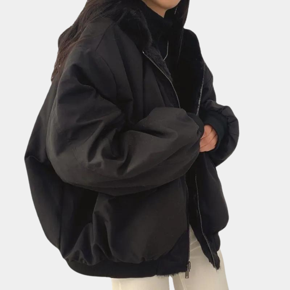 Women’s Short Hooded Winter Jacket – Casual Outerwear for Cold Weather