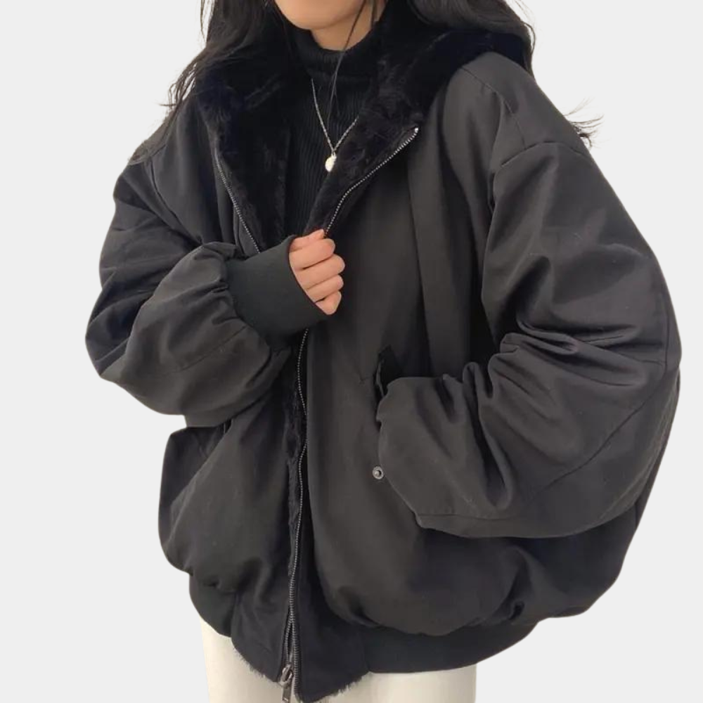 Women’s Short Hooded Winter Jacket – Casual Outerwear for Cold Weather