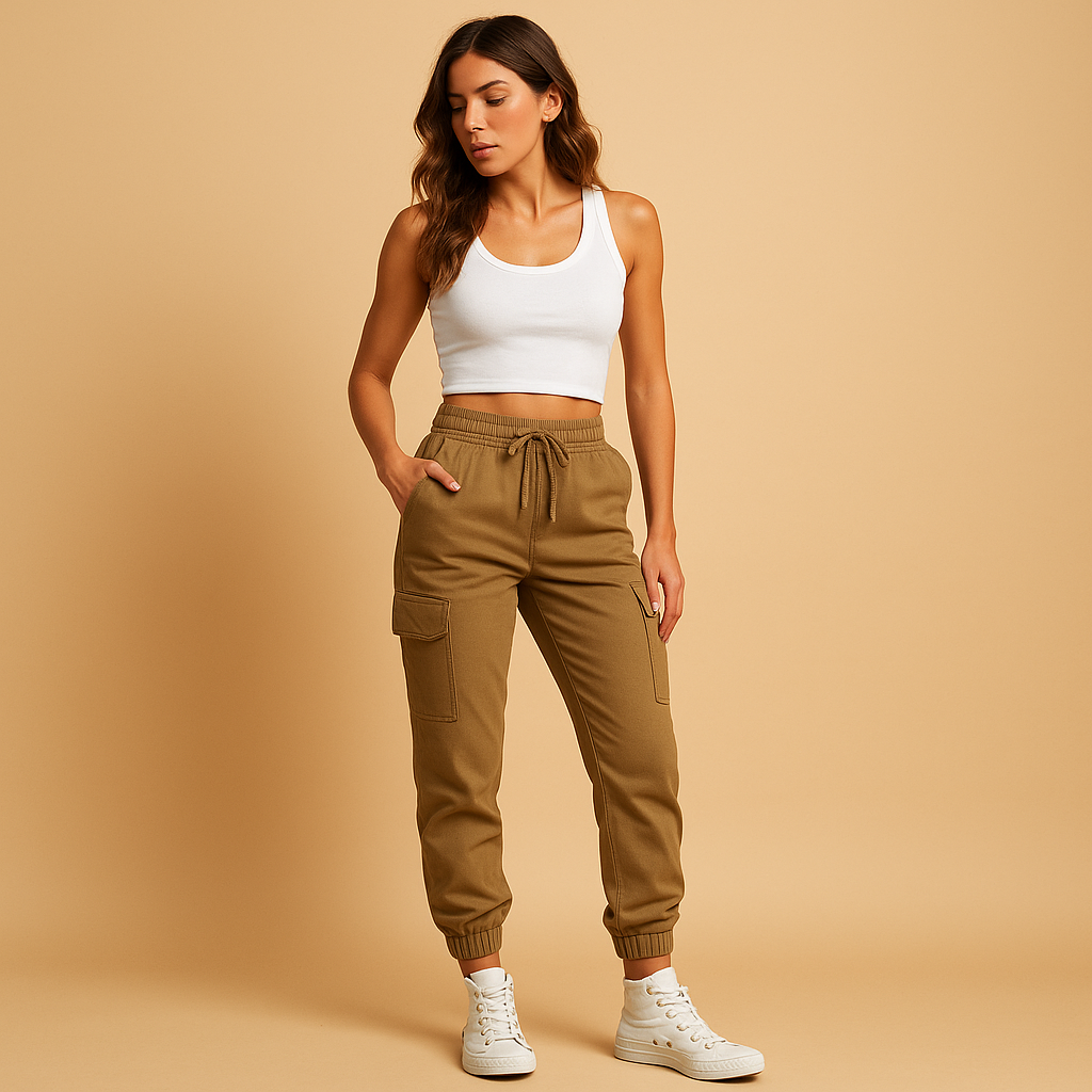 Women’s High-Waisted Slim Cargo Pants – Modern Everyday Style