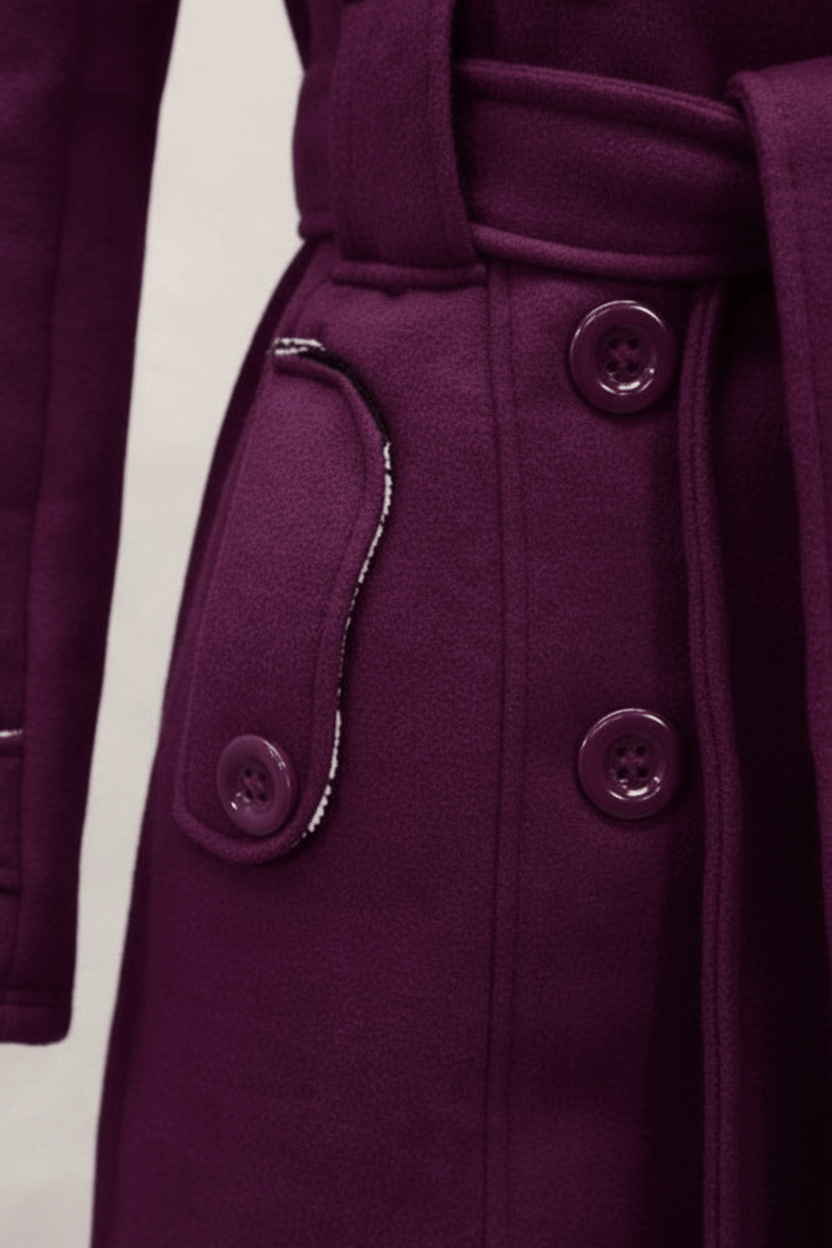 Women’s Double-Breasted Hooded Coat – Belted Everyday Outer Layer